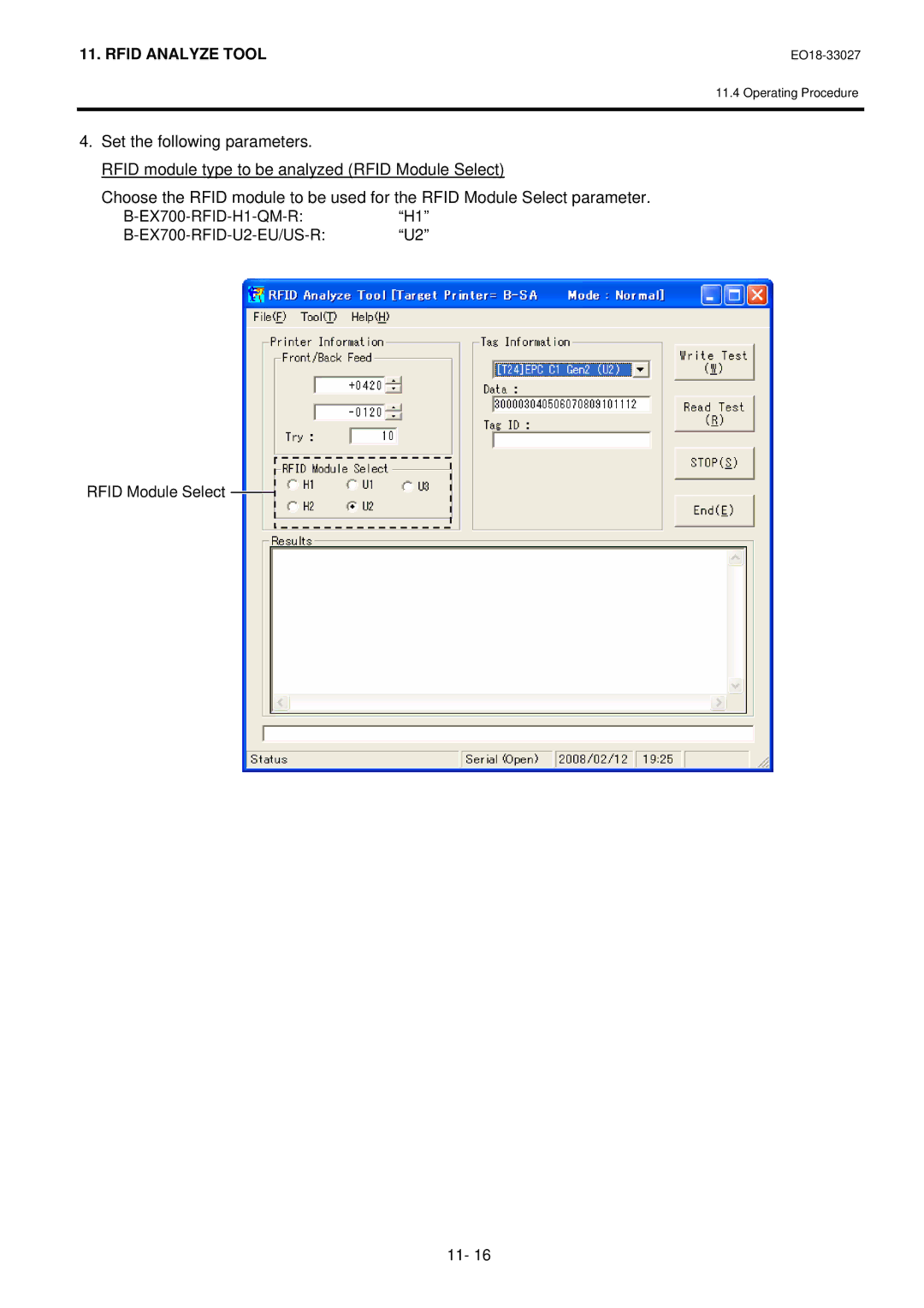 Toshiba B-EX4 manual Rfid Analyze Tool 