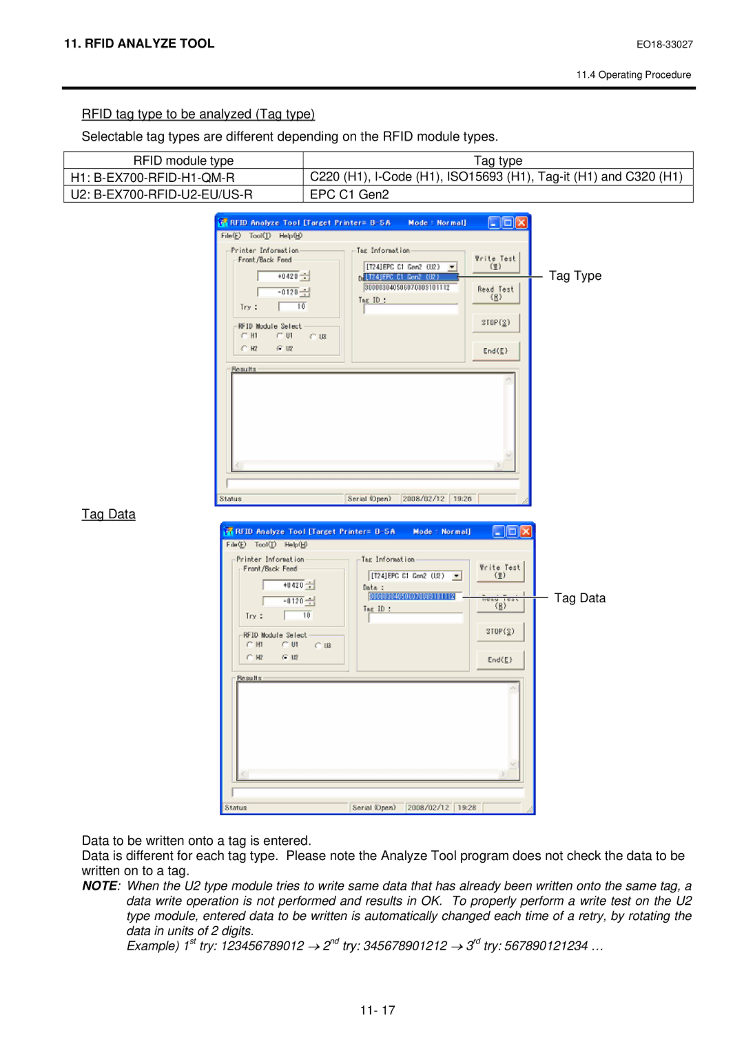 Toshiba B-EX4 manual Tag Data 