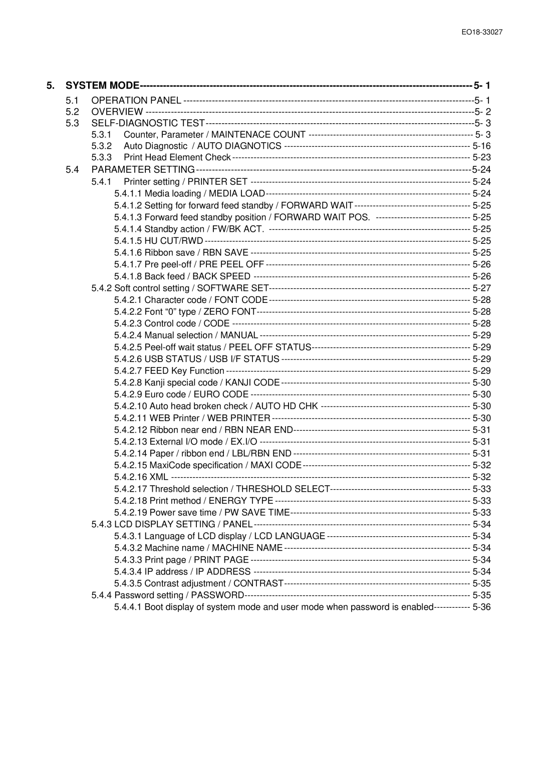 Toshiba B-EX4 manual System Mode 