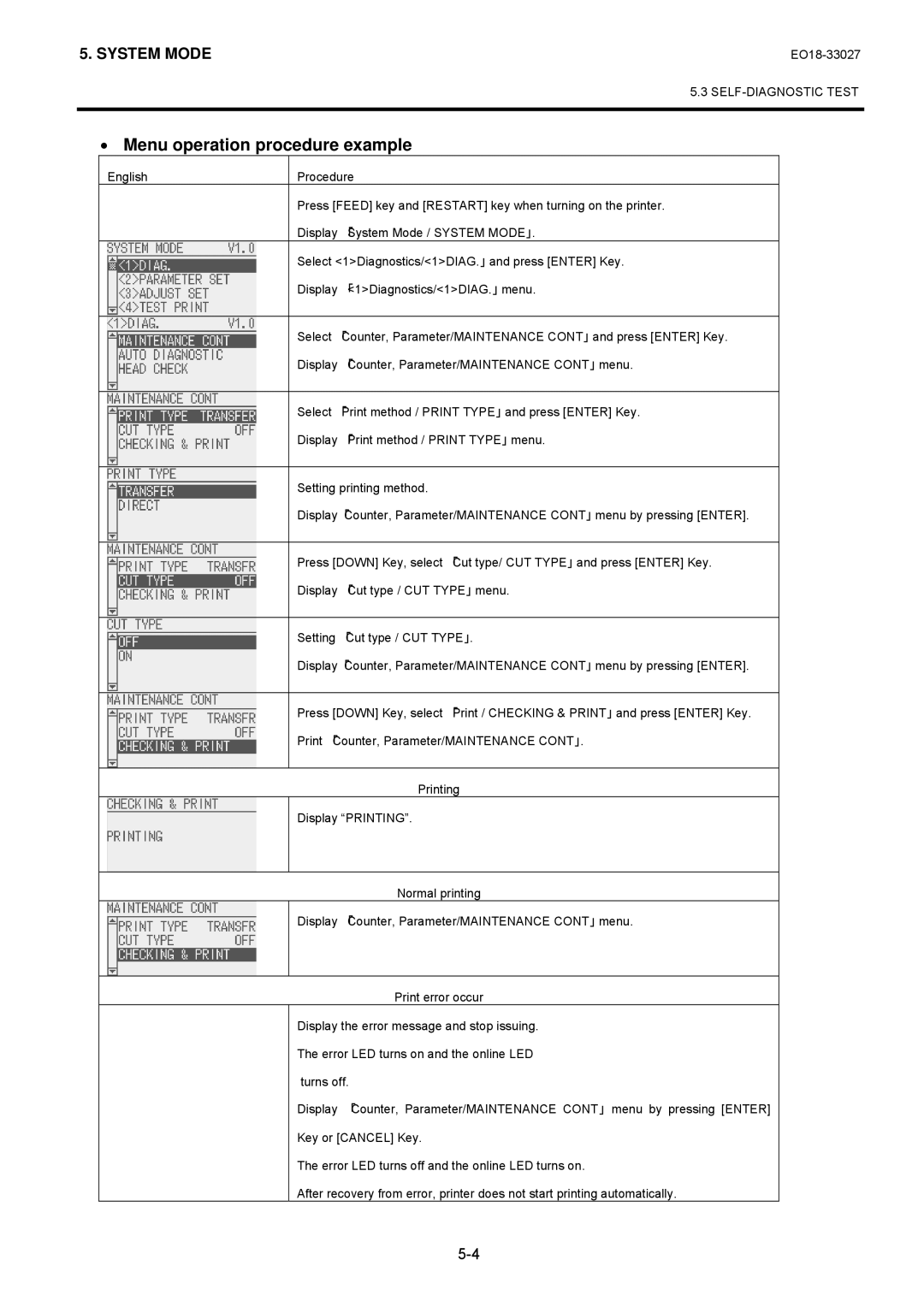 Toshiba B-EX4 manual Menu operation procedure example 