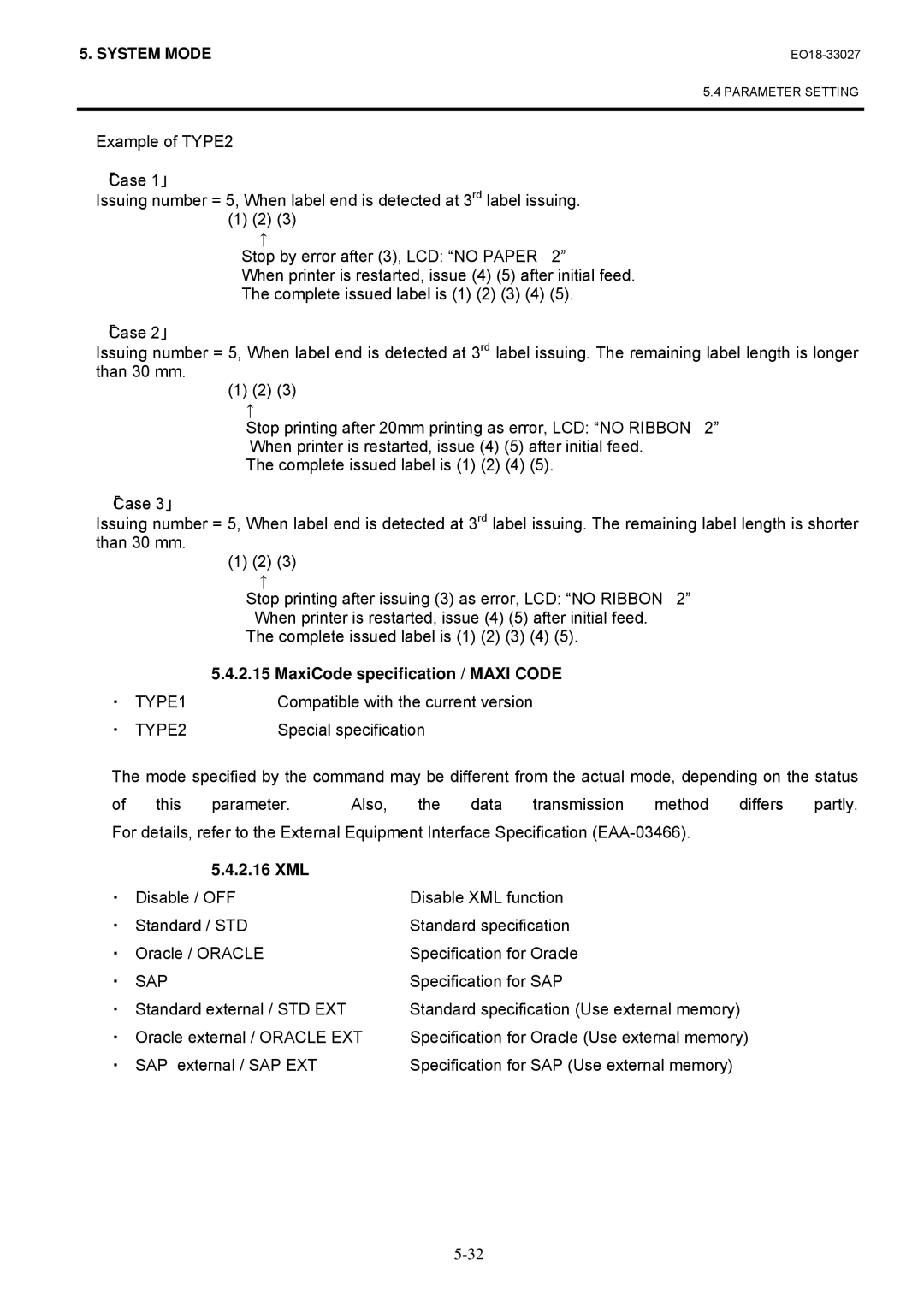 Toshiba B-EX4 manual MaxiCode specification / Maxi Code, Compatible with the current version, 2.16 XML, ・ Sap 