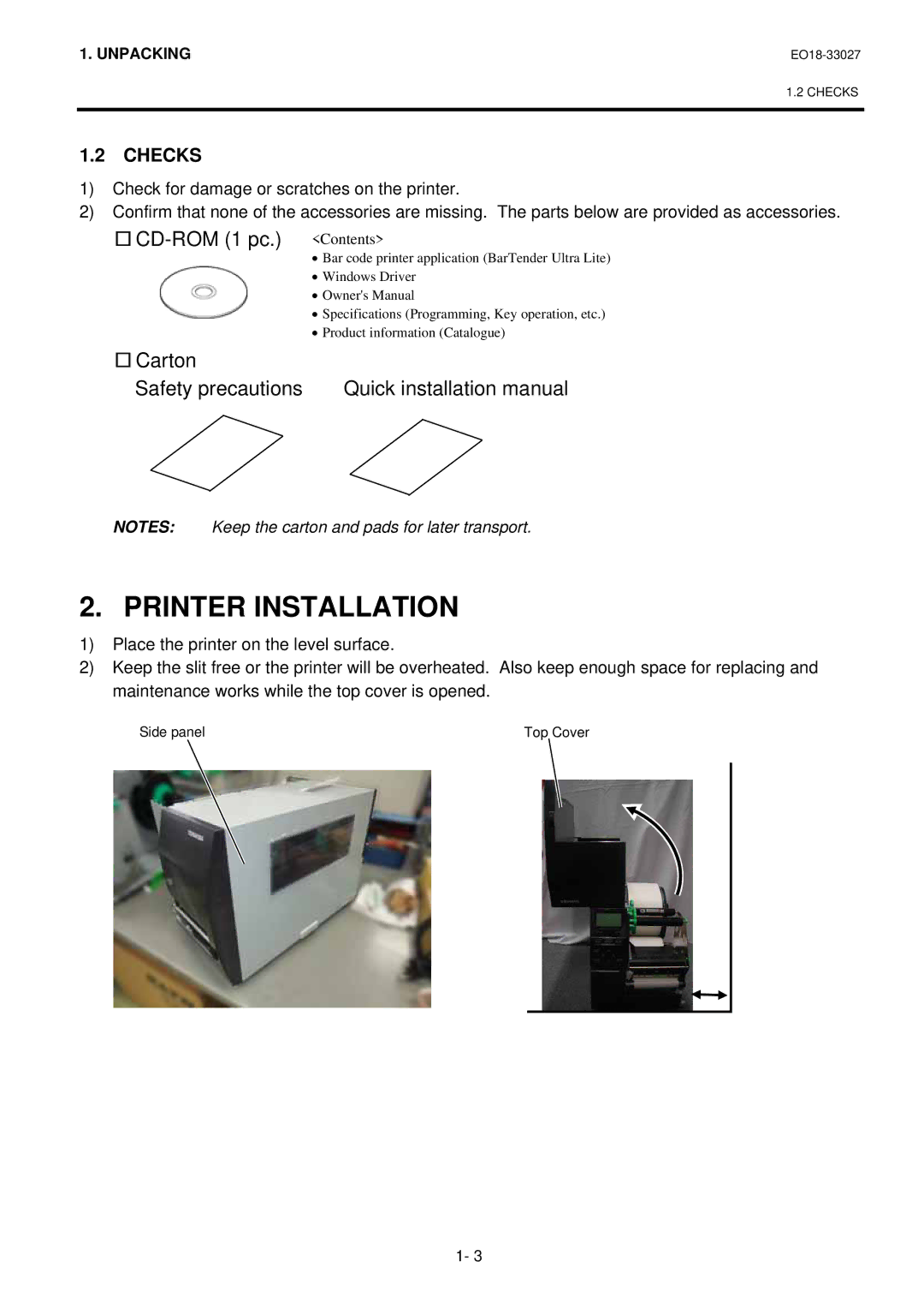 Toshiba B-EX4 manual Printer Installation 