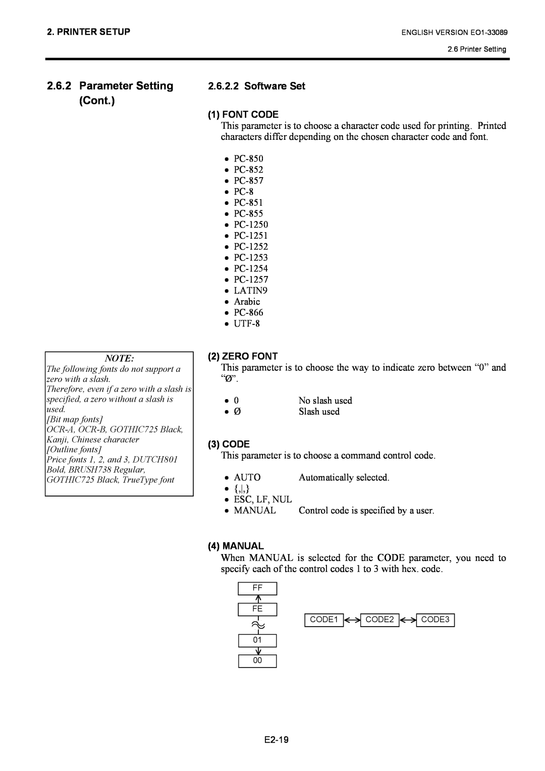Toshiba B-EX4T1 manual Parameter Setting Cont, Software Set 