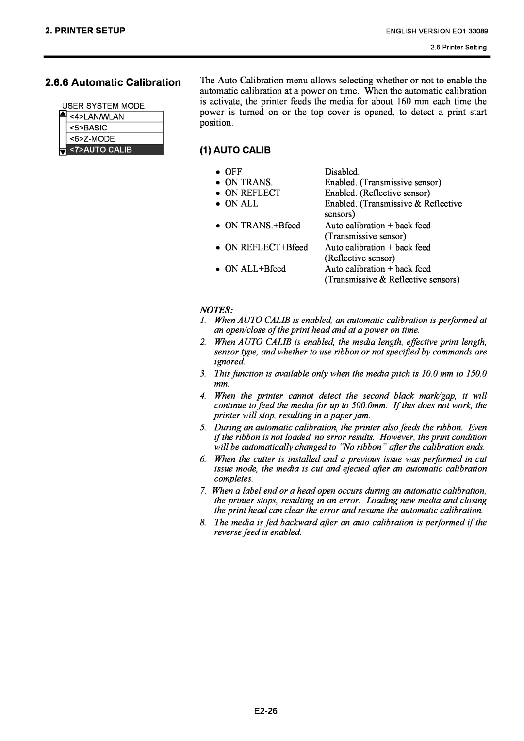 Toshiba B-EX4T1 manual Automatic Calibration, Auto Calib 