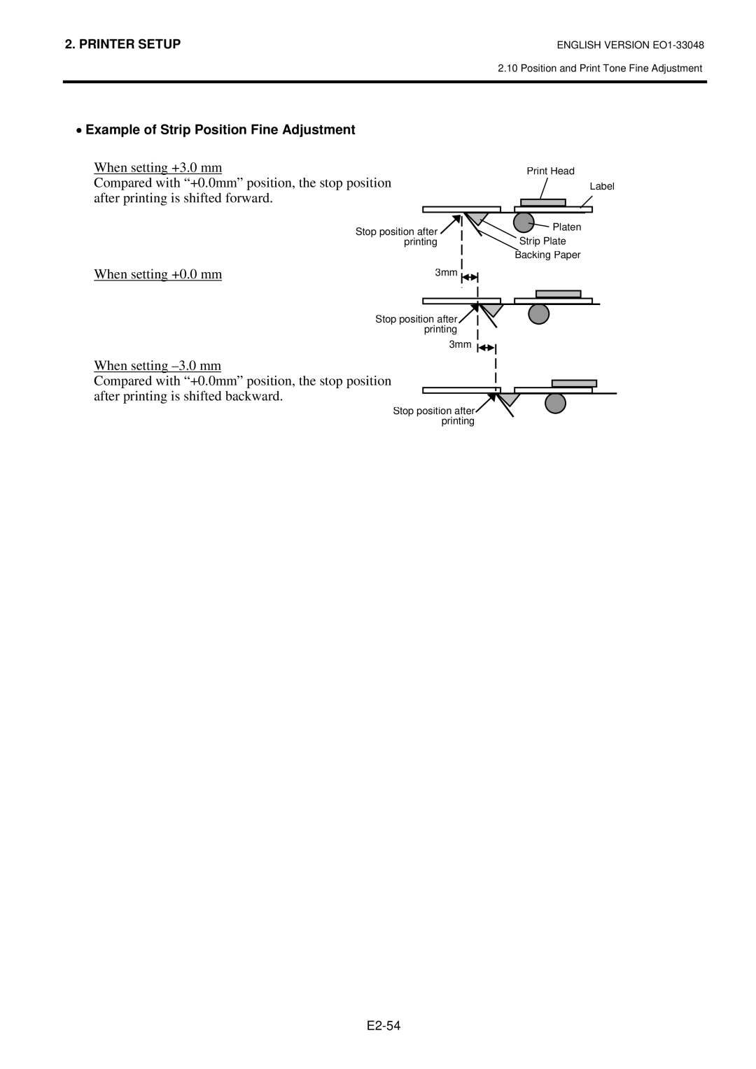 Toshiba B-SA4TP, B-SA4TM-GS12-QM-R, BSA4TMGS12QMR manual Example of Strip Position Fine Adjustment 