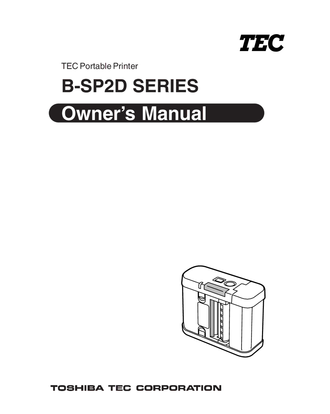 Toshiba B-SP2D owner manual SP2D Series 