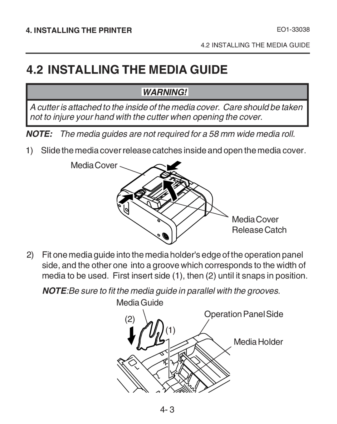 Toshiba B-SP2D owner manual Installing the Media Guide 