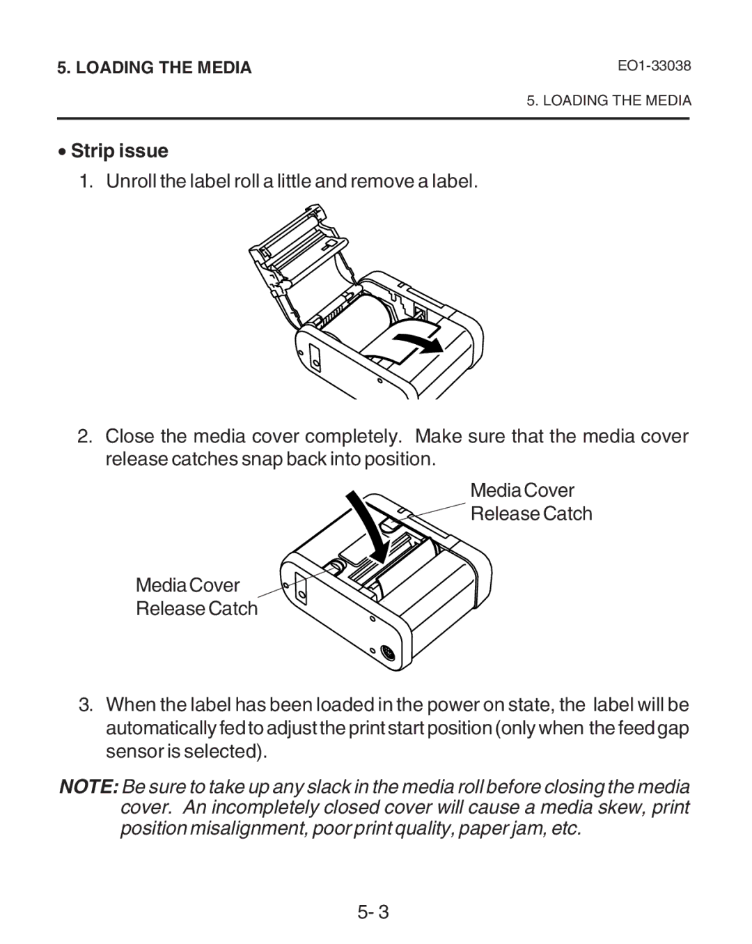 Toshiba B-SP2D owner manual Strip issue 