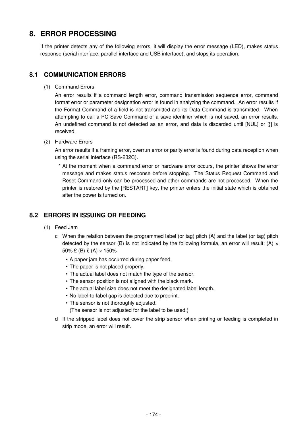 Toshiba B-SV4D-GS, GC10-QM manual Error Processing 