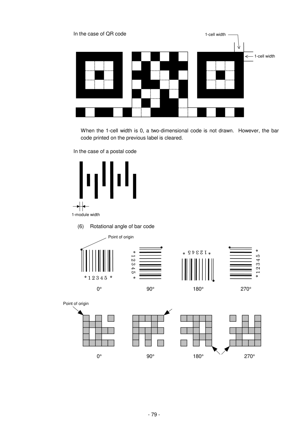 Toshiba GC10-QM, B-SV4D-GS manual Case of QR code, Rotational angle of bar code 