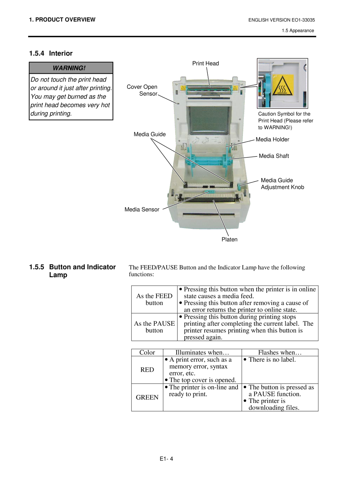 Toshiba B-SV4D-QM owner manual Interior, Button and Indicator Lamp 