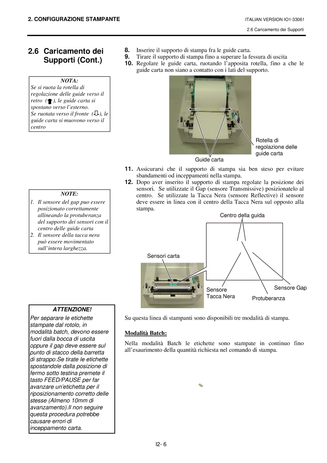 Toshiba B-SV4D manual Caricamento dei Supporti, Modalità Batch 