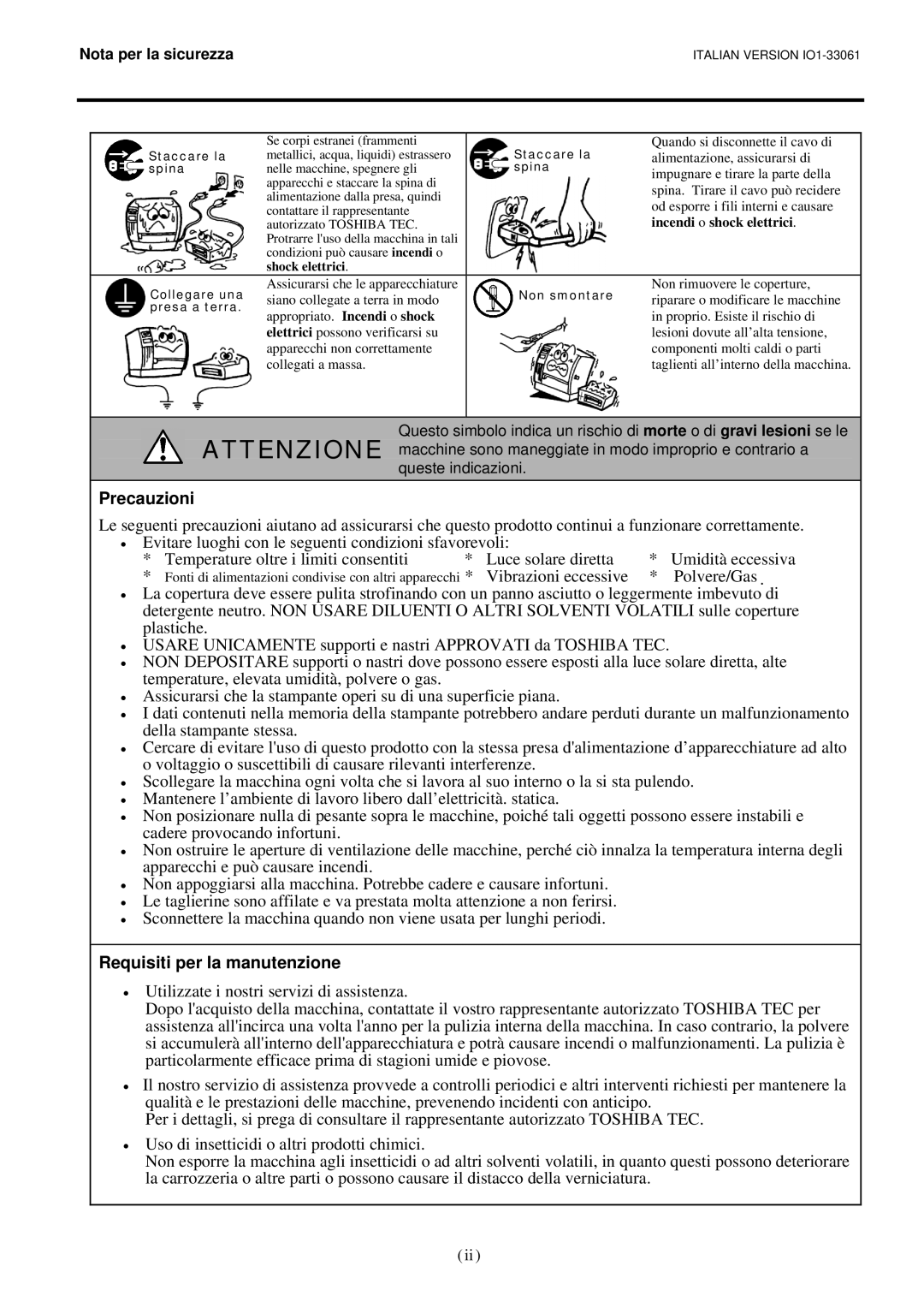 Toshiba B-SV4D manual Precauzioni 