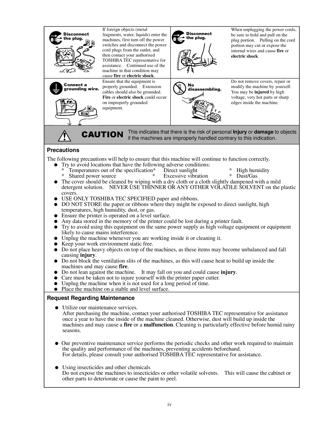 Toshiba B-SV4T-GS10-QM owner manual Precautions 