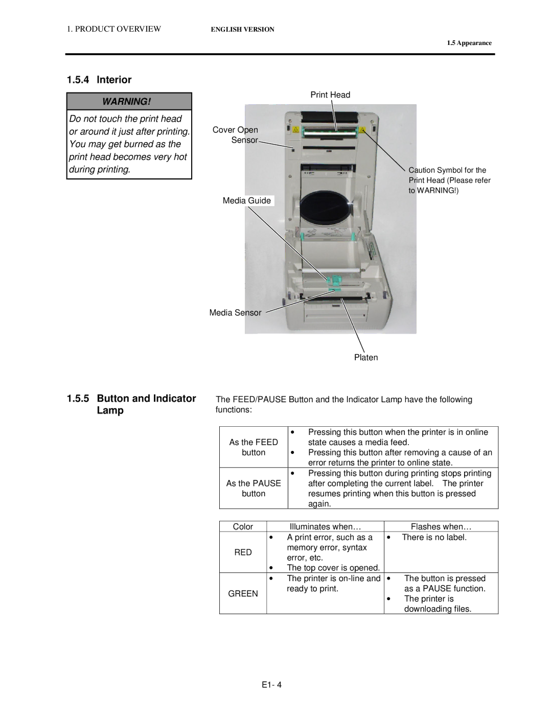 Toshiba B-SV4T-GS10-QM owner manual Interior, Button and Indicator Lamp 