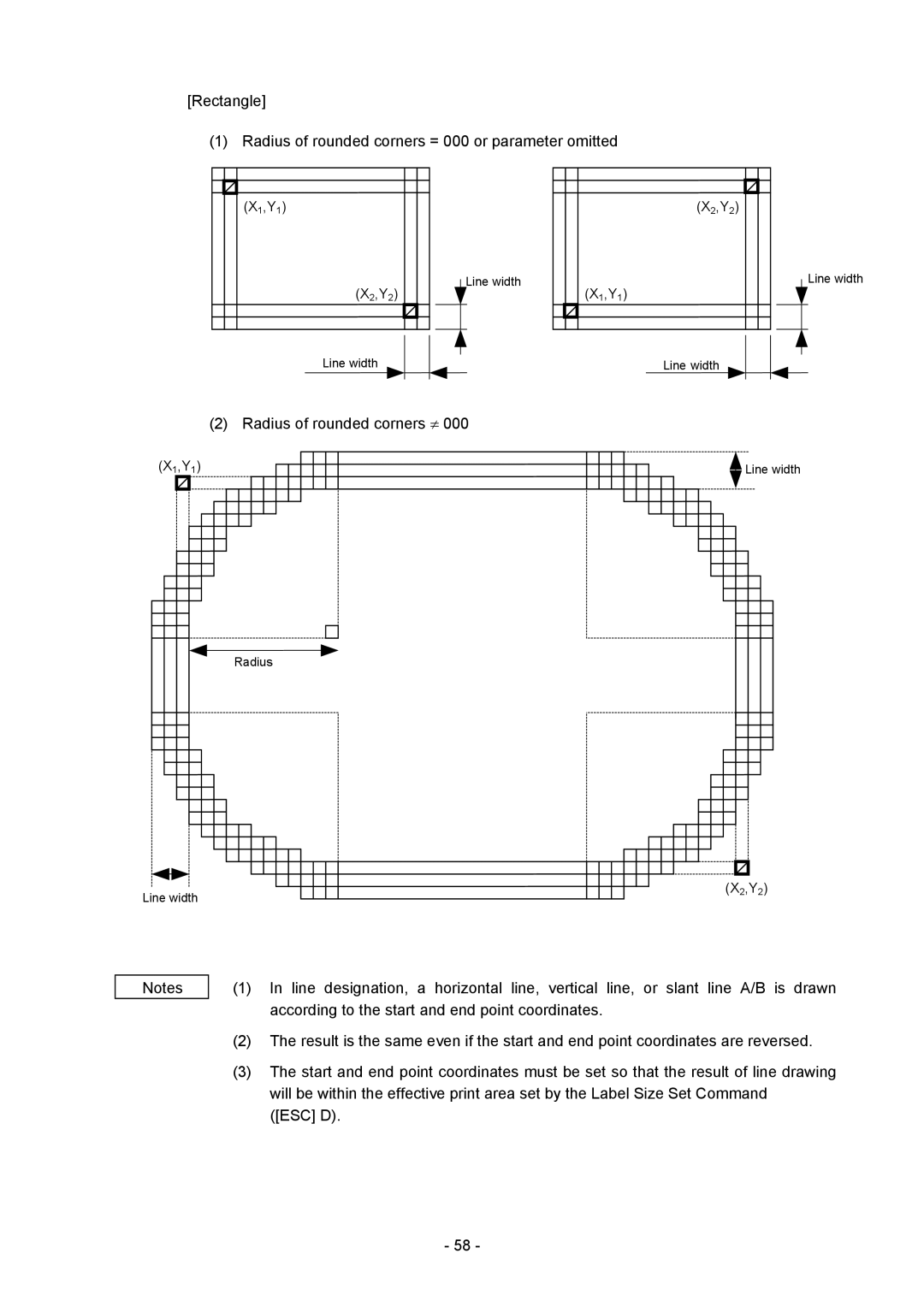 Toshiba B-SX4T-GS20-QM-R manual Radius of rounded corners ≠ 