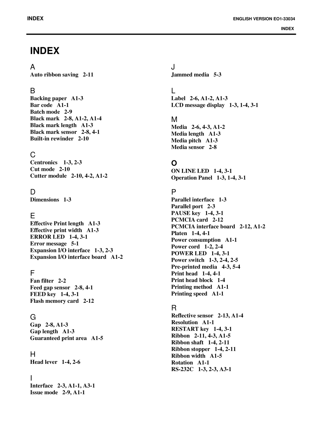 Toshiba B-SX4T-QP manual Index 