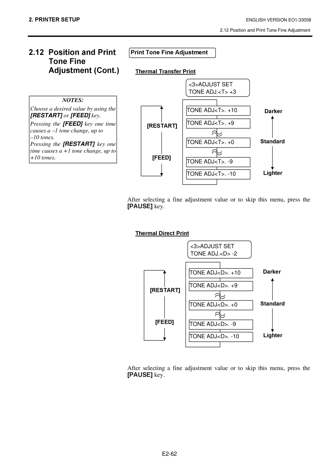 Toshiba B-SX4T owner manual Position and Print Tone Fine Adjustment 