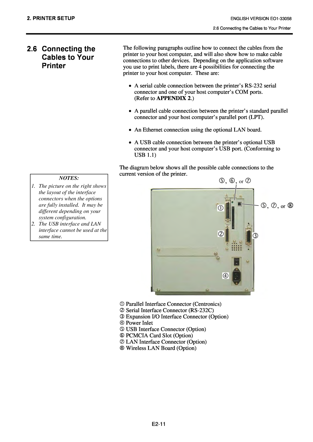 Toshiba B-SX4T owner manual Connecting the Cables to Your Printer, or or 