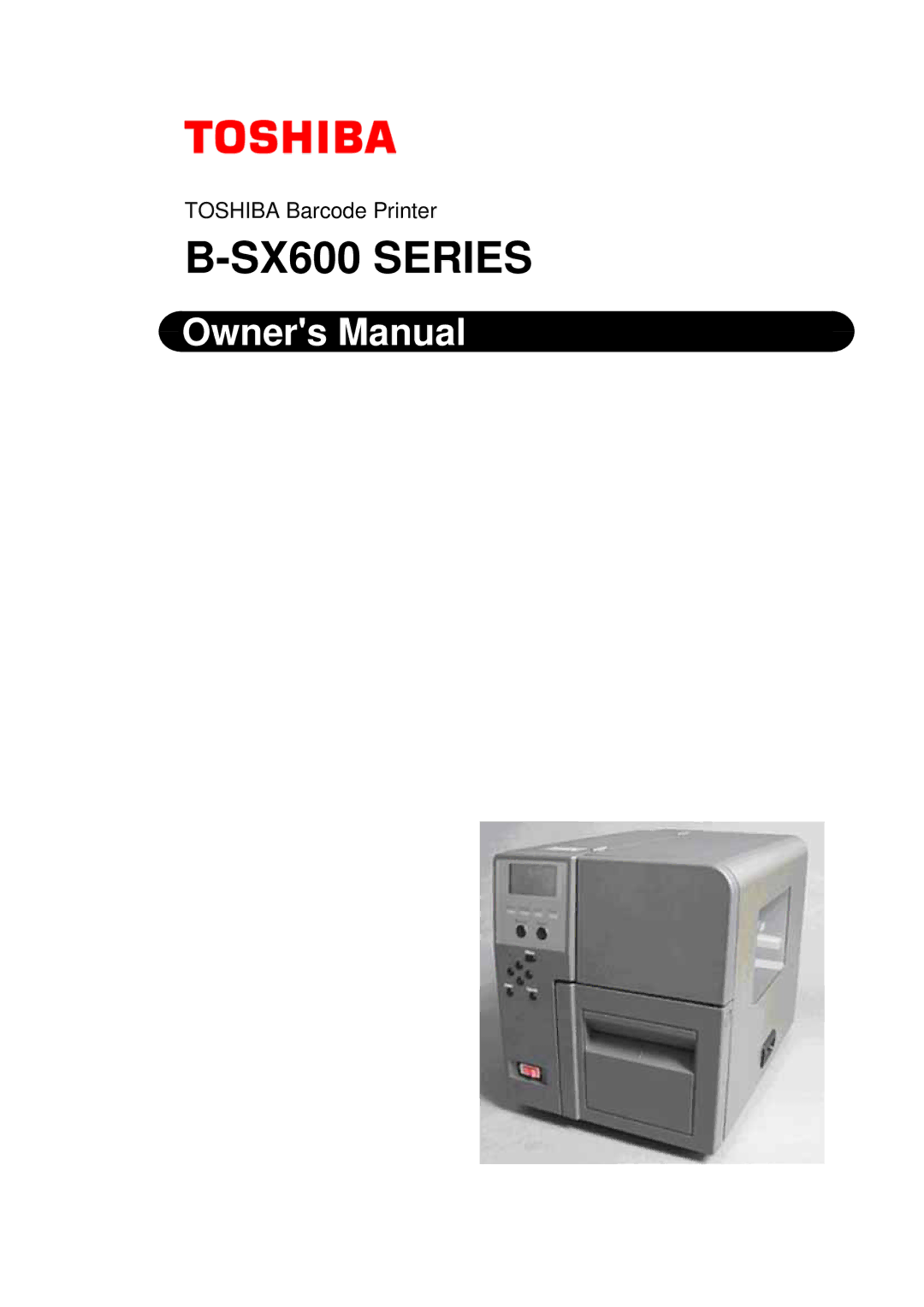 Toshiba B-SX600 manual SX600 Series 