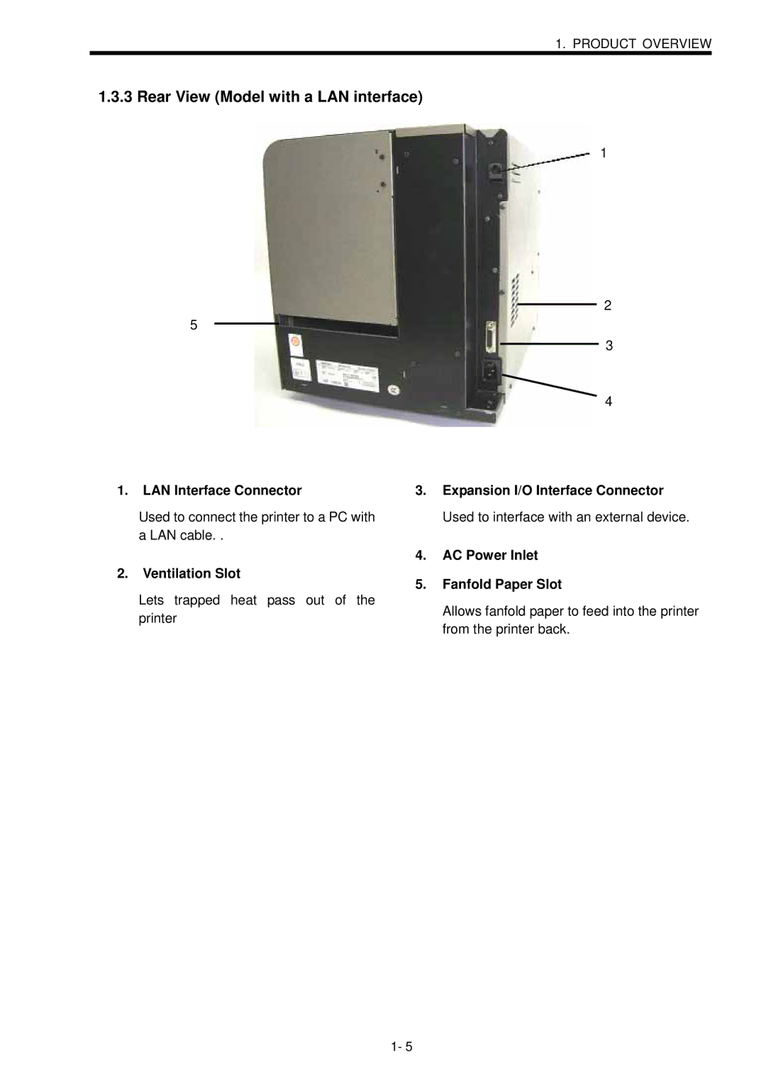 Toshiba B-SX600 manual Rear View Model with a LAN interface, LAN Interface Connector 