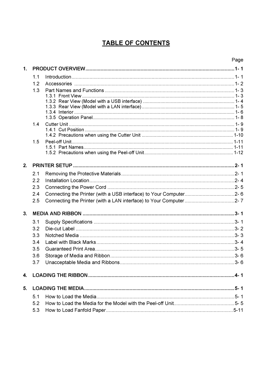 Toshiba B-SX600 manual Table of Contents 