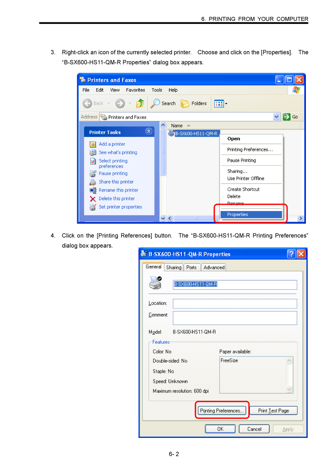 Toshiba B-SX600 manual Printing from Your Computer 