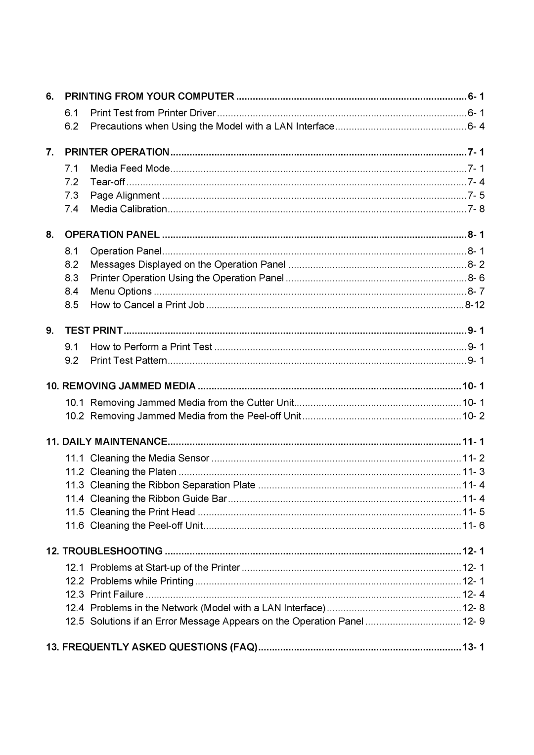 Toshiba B-SX600 manual Test Print 