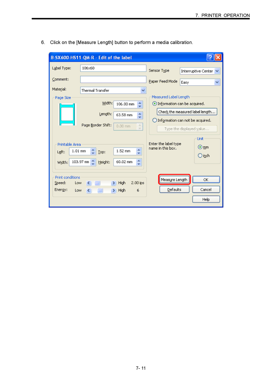 Toshiba B-SX600 manual Printer Operation 