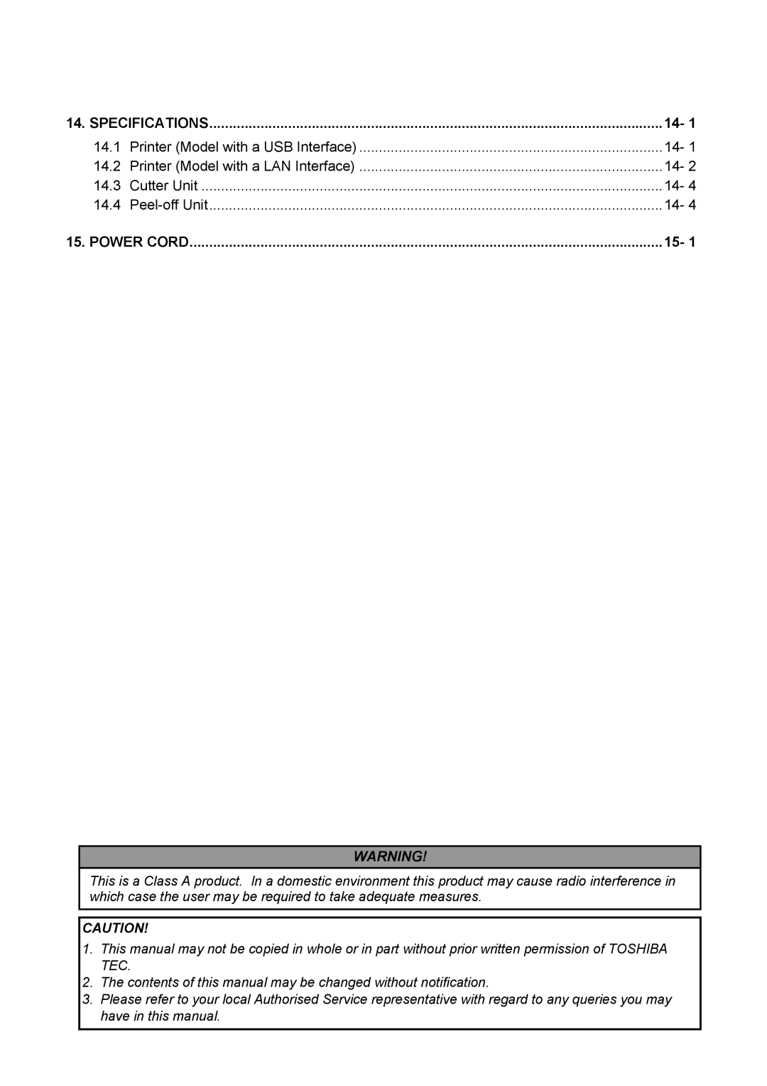 Toshiba B-SX600 manual Specifications 