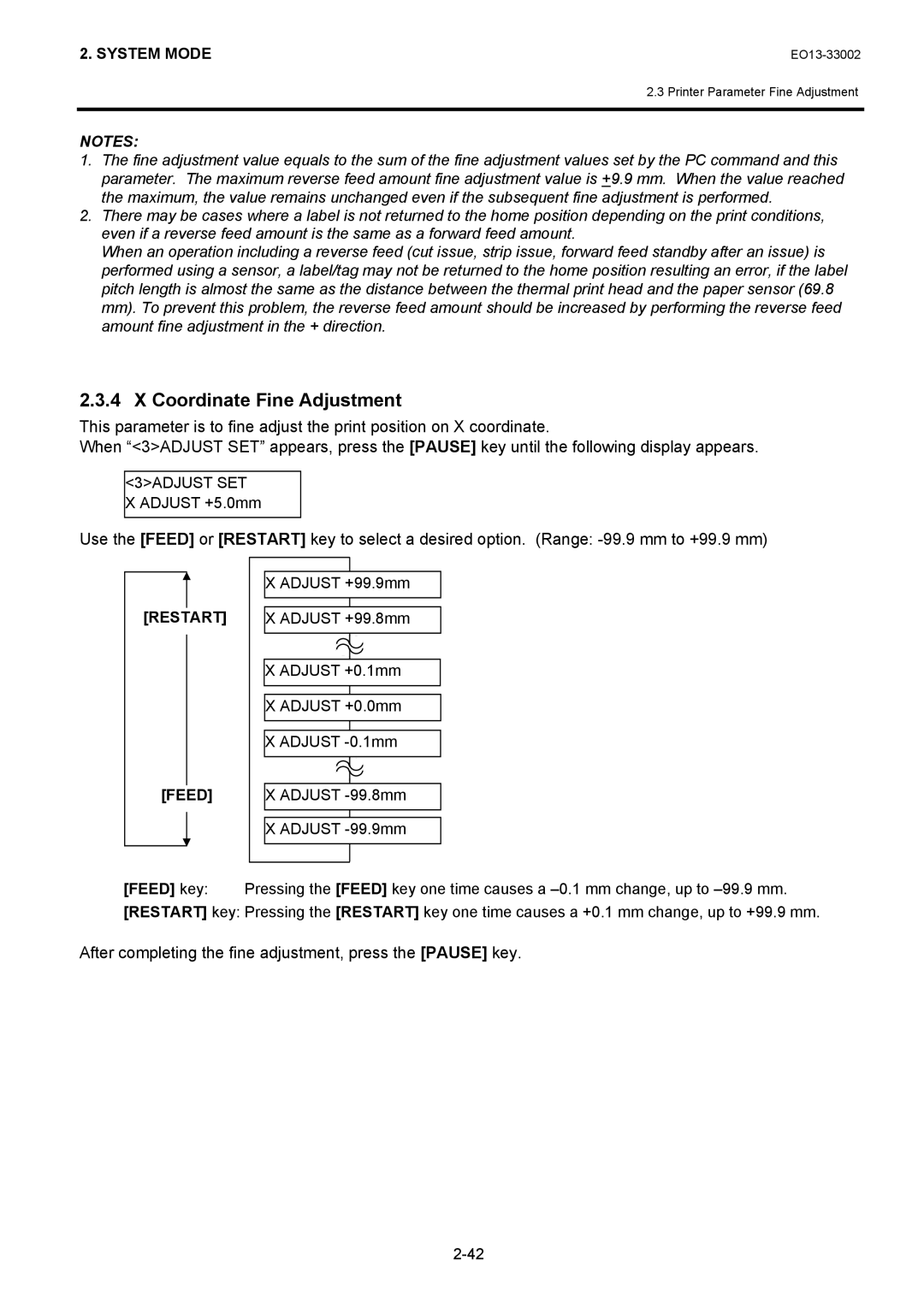 Toshiba B-SX6T, B-SX8T manual Coordinate Fine Adjustment 