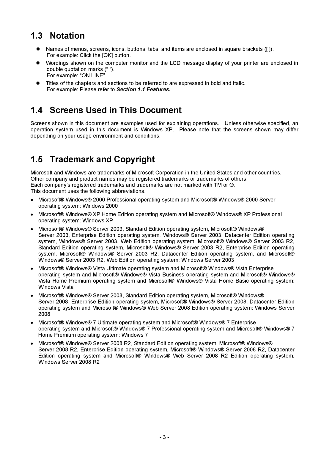 Toshiba BDRV-WBX8-Z31 Version 7.2.4 M-3 manual Notation, Screens Used in This Document, Trademark and Copyright 