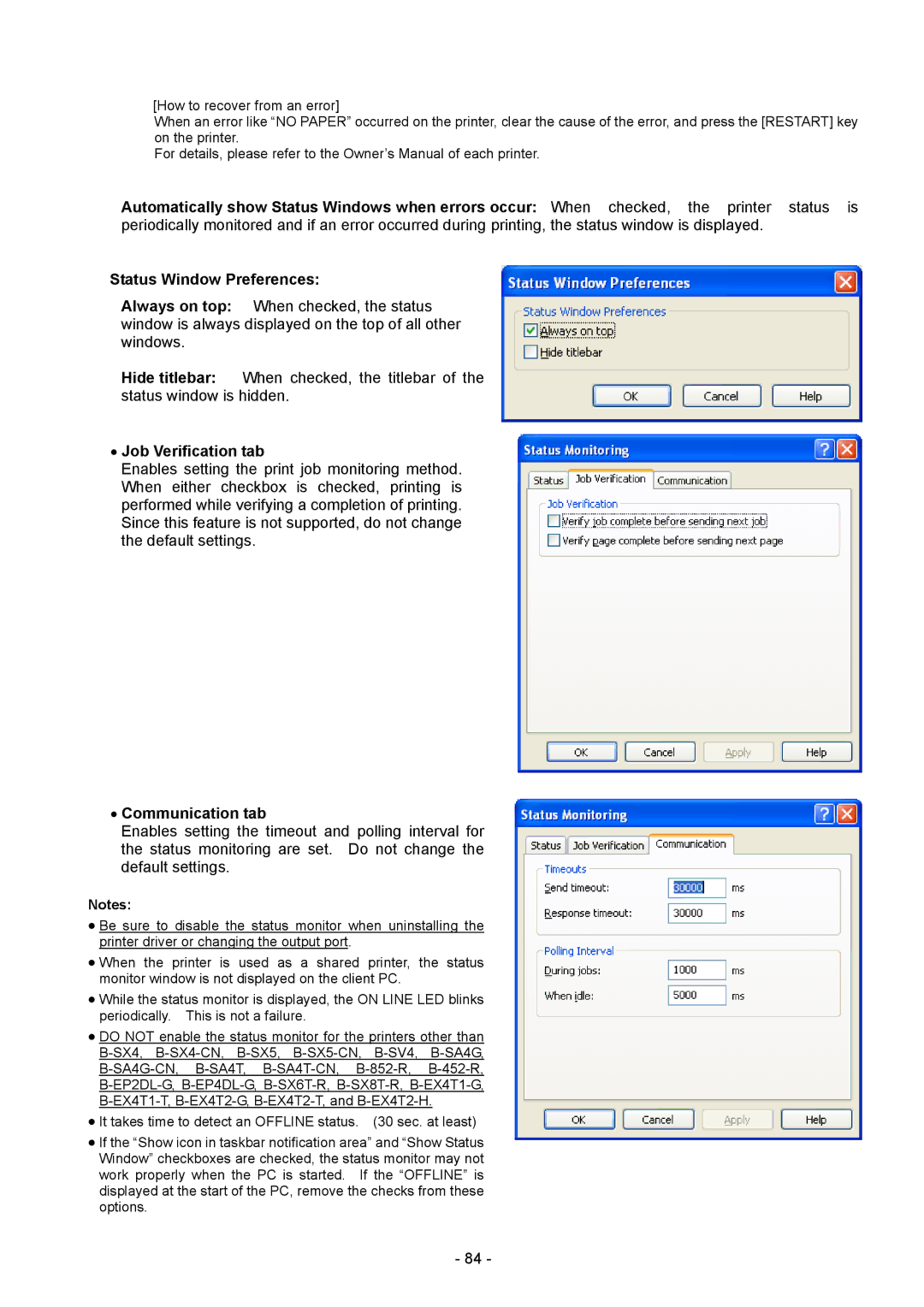 Toshiba BDRV-WBX8-Z31 Version 7.2.4 M-3 manual Job Verification tab, Communication tab 