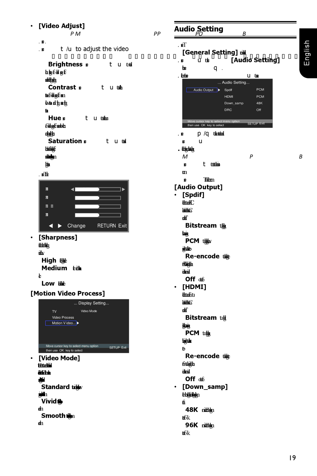 Toshiba BDX1100KC owner manual Audio Setting 