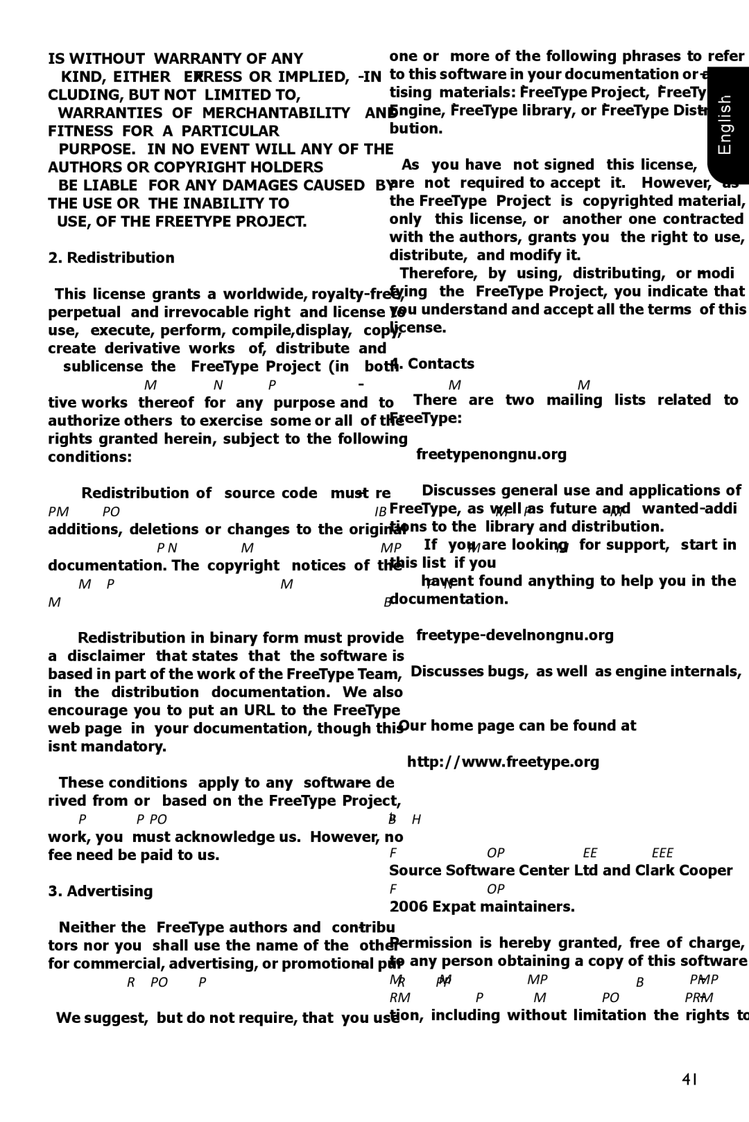 Toshiba BDX1100KC Tising materials `FreeType Project, `FreeType, Bution You have not signed This license, Expat 