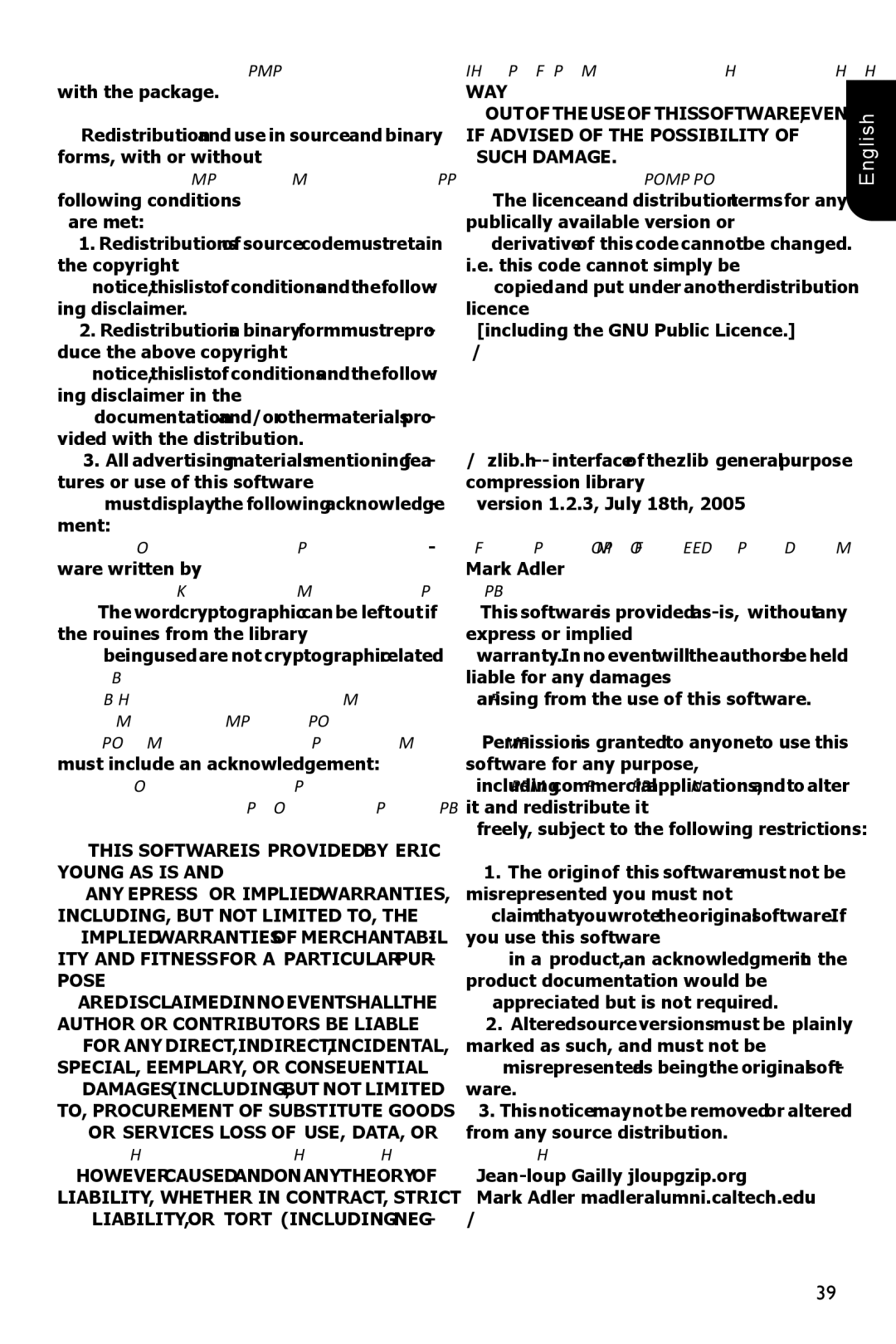 Toshiba BDX1100KU owner manual If Advised of the Possibility Such Damage, Zlib 