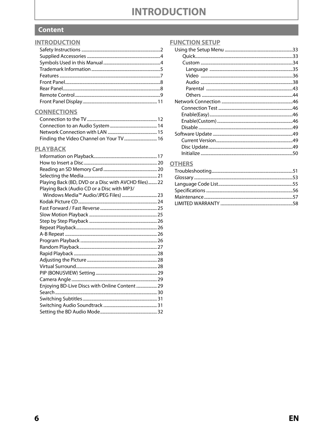 Toshiba BDX2000KU owner manual Content, Playing Back Audio CD or a Disc with MP3 