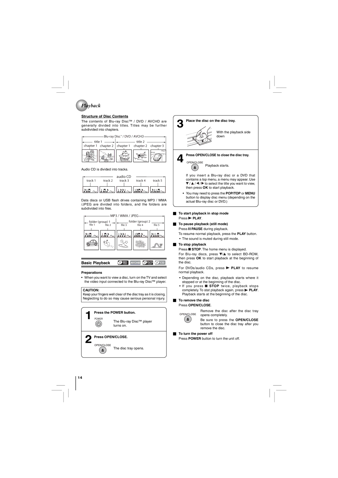 Toshiba BDX2150KC owner manual Structure of Disc Contents, Basic Playback 