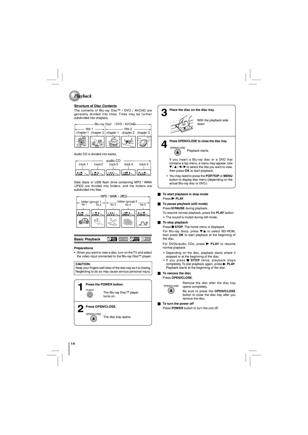 Toshiba BDX2250KU owner manual Structure of Disc Contents, Basic Playback 