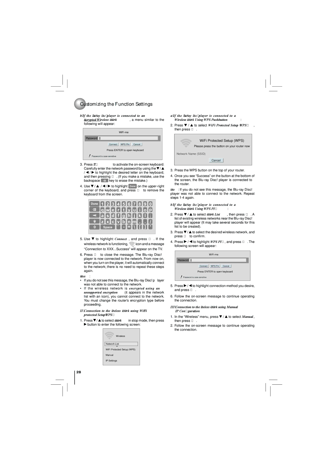 Toshiba BDX2250KU owner manual WiFi Protected Setup WPS 