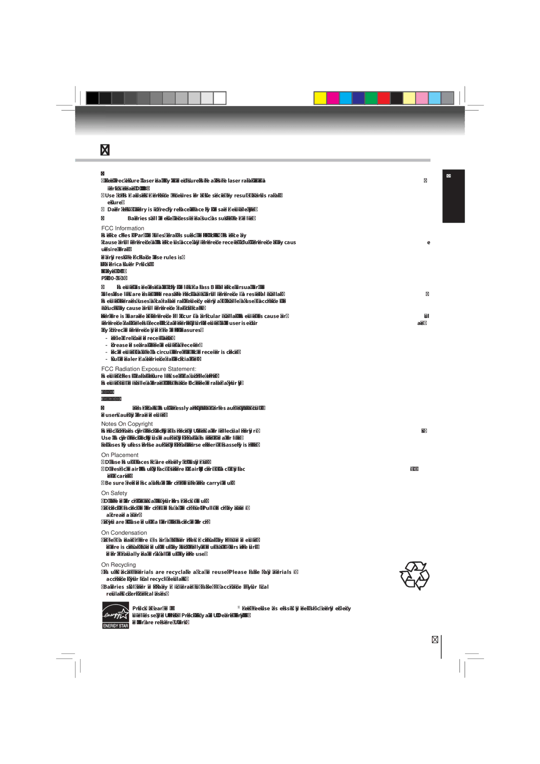 Toshiba BDX3000KU owner manual Precautions 