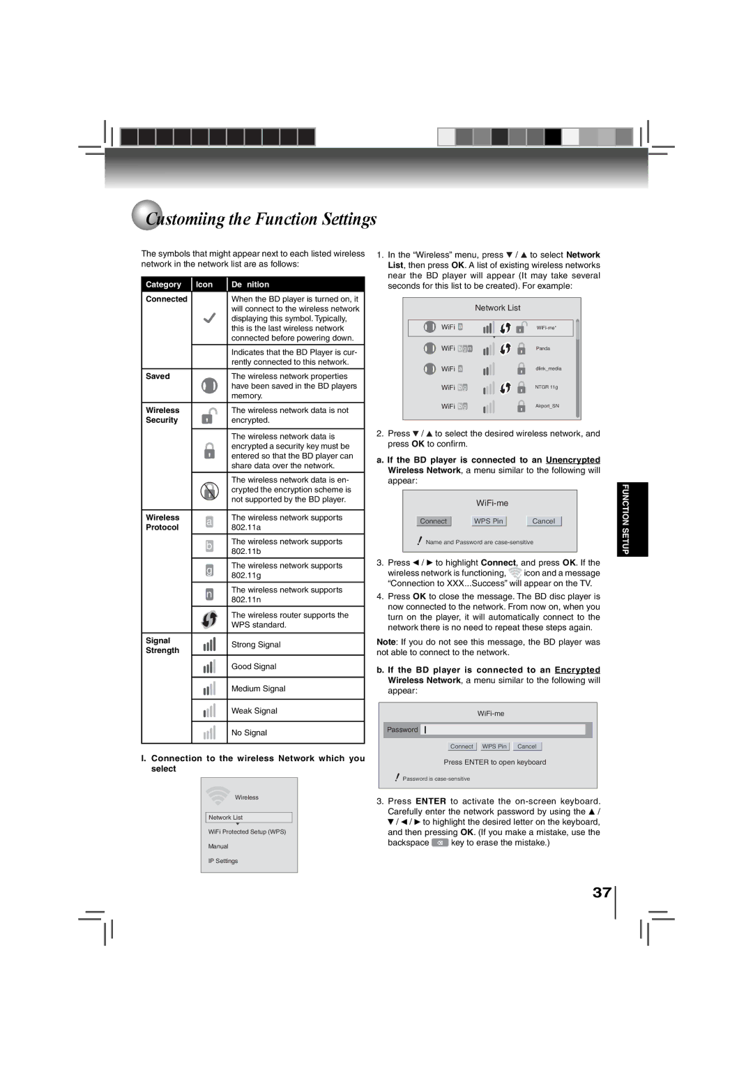 Toshiba BDX3000KU owner manual Network List, WiFi-me 