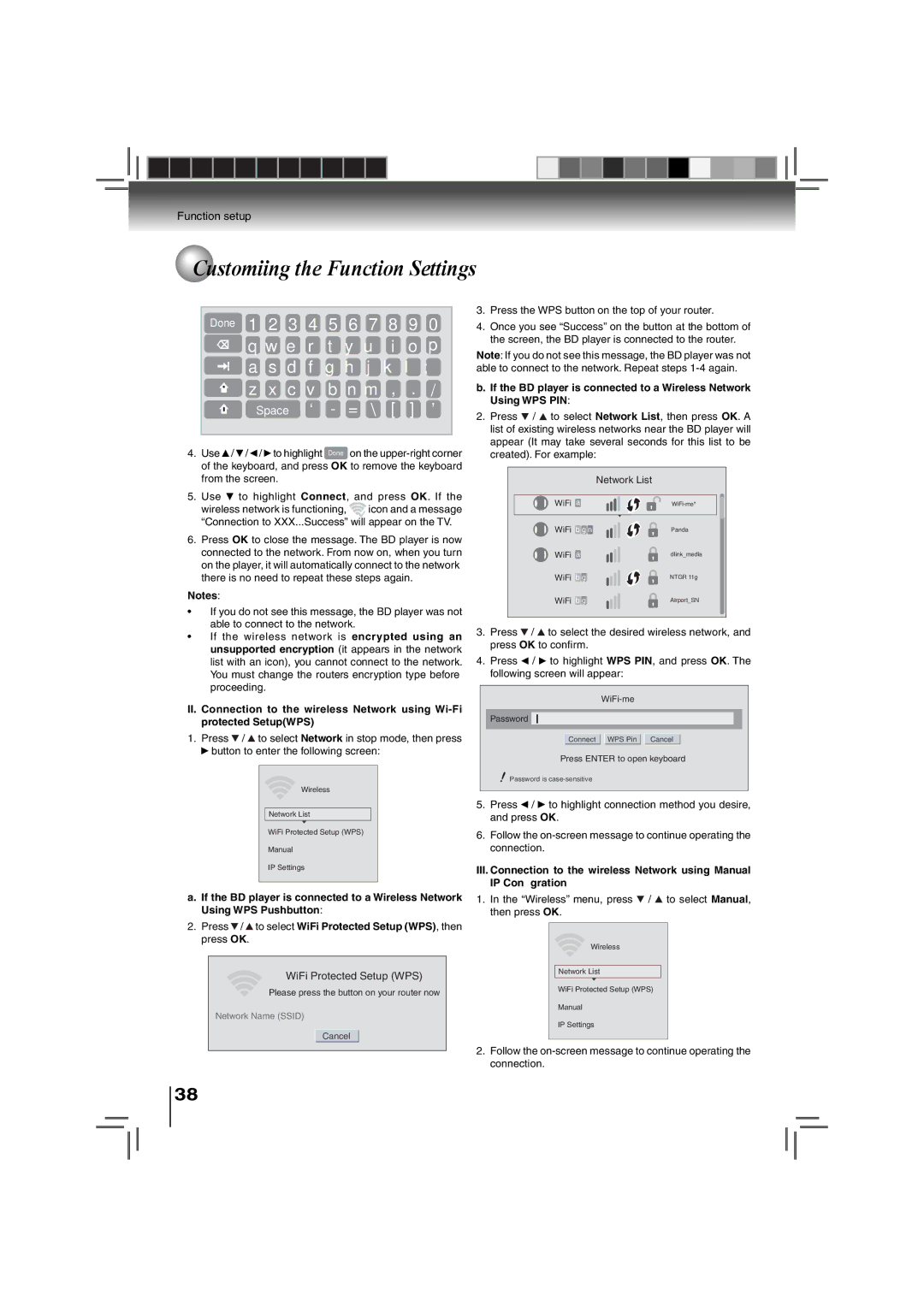 Toshiba BDX3000KU owner manual WiFi Protected Setup WPS, Press the WPS button on the top of your router 