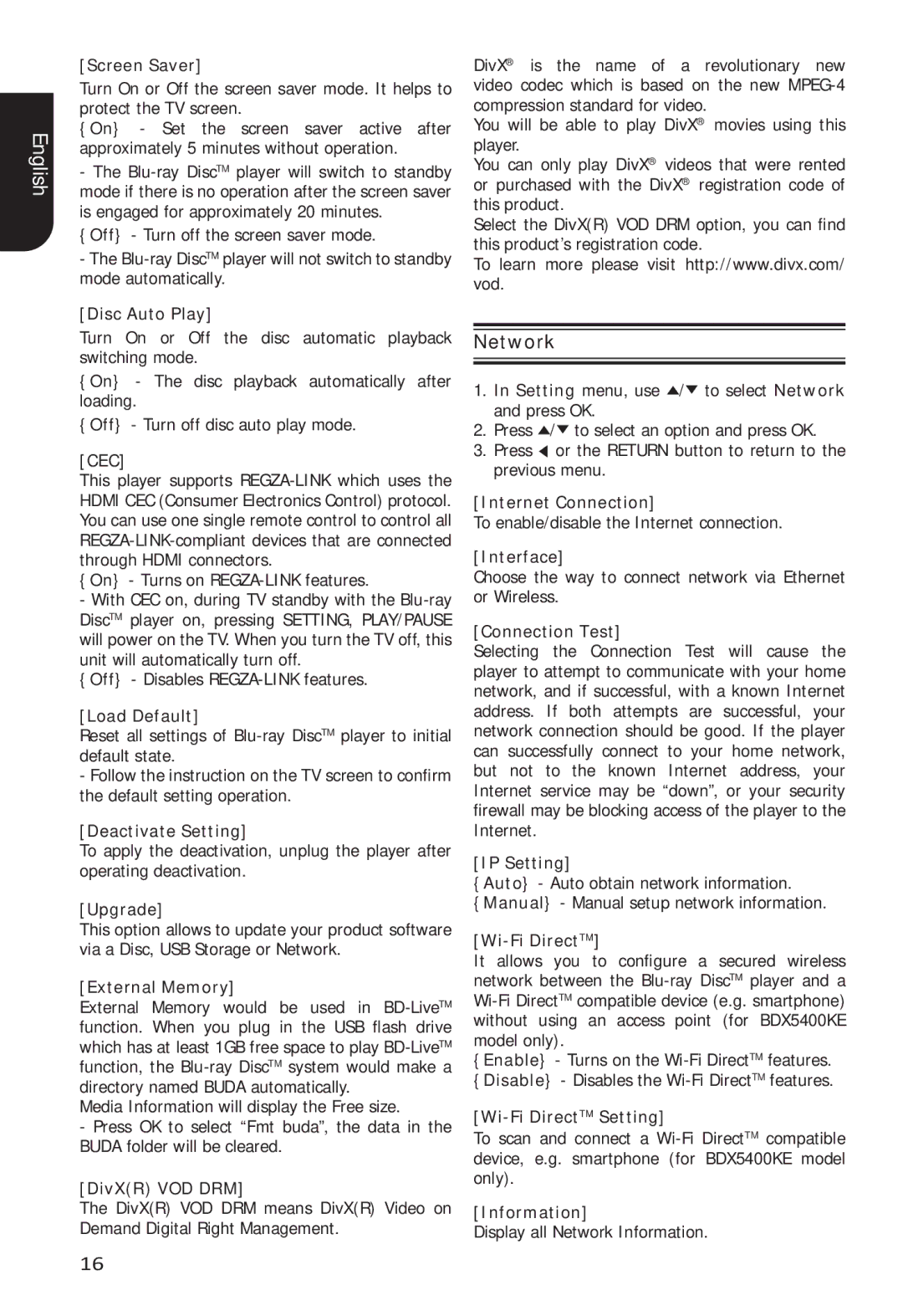 Toshiba BDX5400 owner manual Cec 