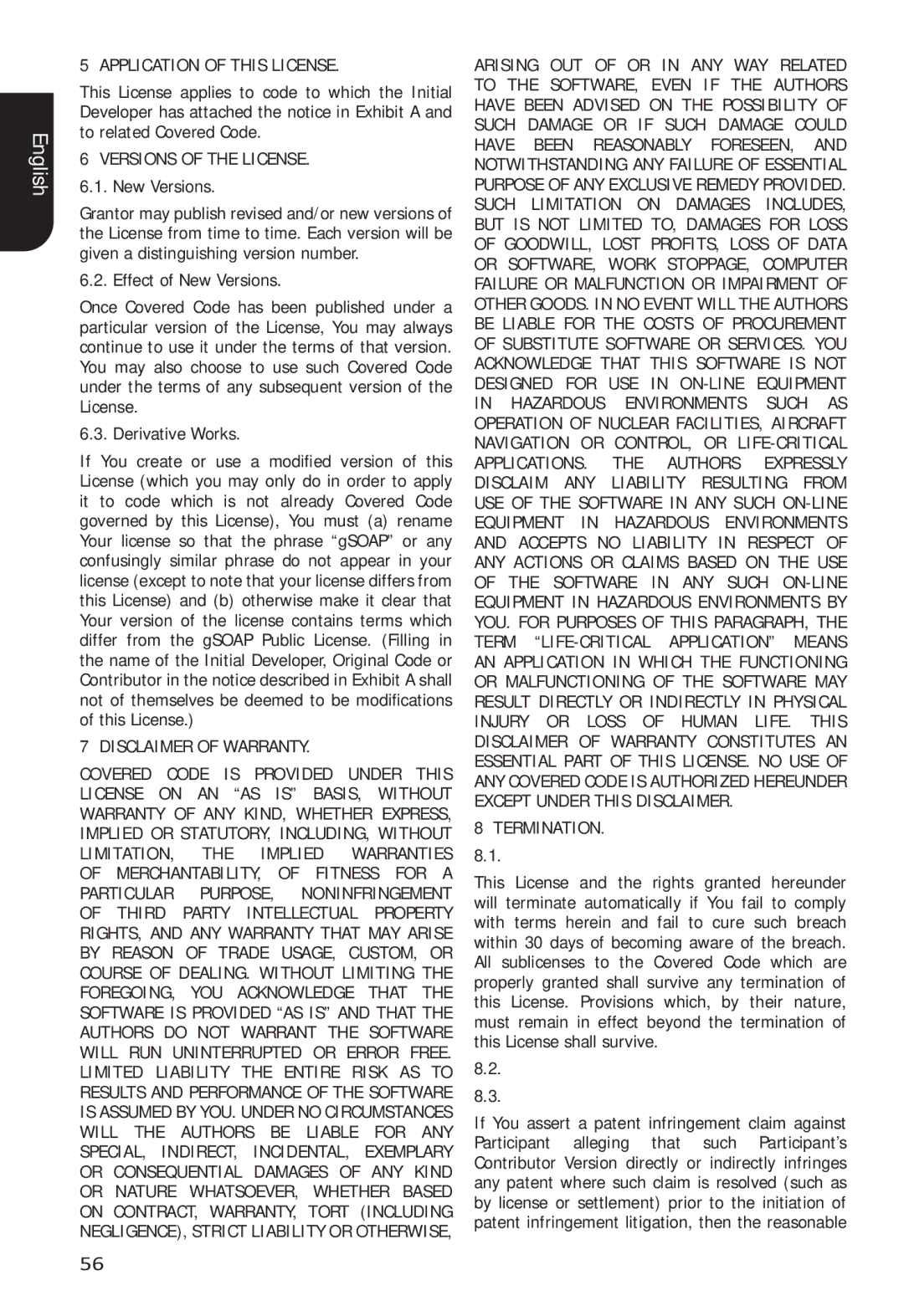 Toshiba BDX5400 Application of this License, Versions of the License, New Versions, Disclaimer of Warranty, Termination 