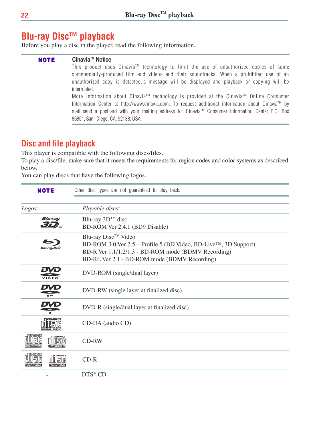 Toshiba BDX5500KC manual Blu-ray Disc playback, Blu-ray DiscTM playback 