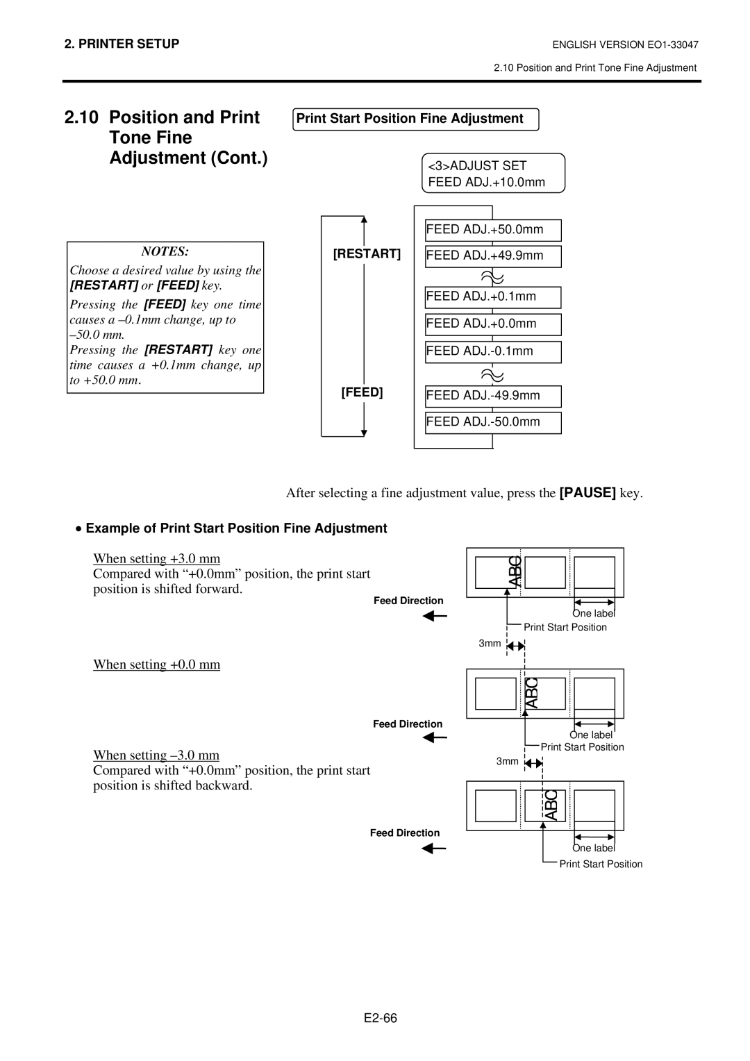 Toshiba B-SA4TM-TS12-QM-R, BSA4TMTS12QMR owner manual Position and Print, Tone Fine, When setting +0.0 mm 