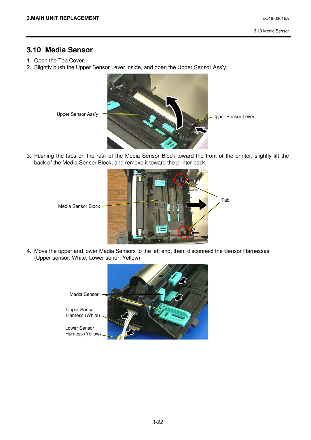 Toshiba BSA4TMGS12QMR, BSA4TMTS12QMR manual Media Sensor 