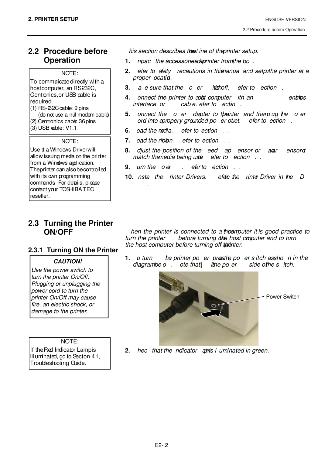 Toshiba BSV4TGS10QMR manual On/Off 