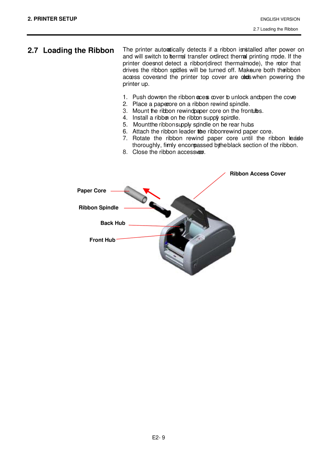 Toshiba BSV4TGS10QMR manual Loading the Ribbon 